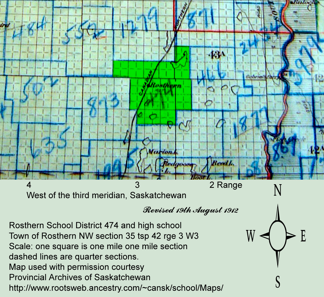  Rosthern School District 474 map image